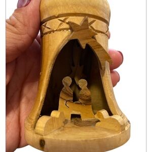 Wooden Handmade Nativity Scene Christmas Ornament made in The Holy Land
